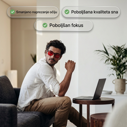 Metaz®  - Noćne Naočale Crvena Leća Proziran Okvir