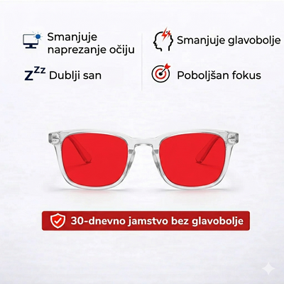 Metaz®  - Noćne Naočale Crvena Leća Proziran Okvir